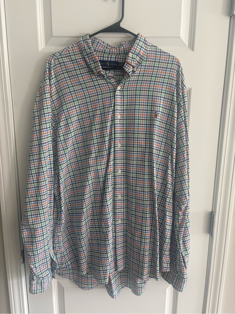 Ralph Lauren Multicolor Plaid Button-Down Shirt — Blue, Green, Orange